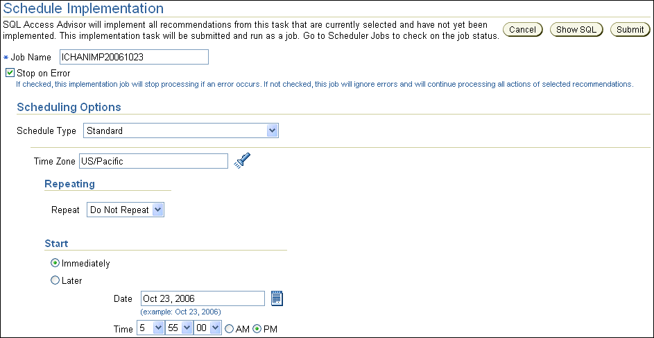 Description of sql_access_schedule_options.gif follows