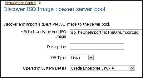 This figure shows import of ISO images.
