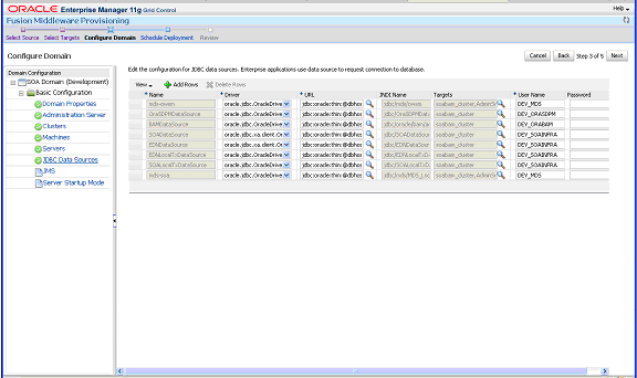 JDBC Data Sources Page