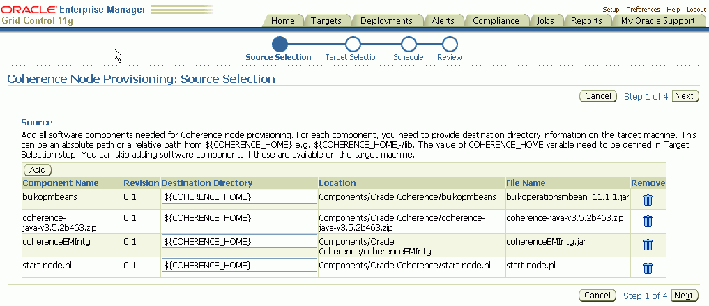 Source Selection Page