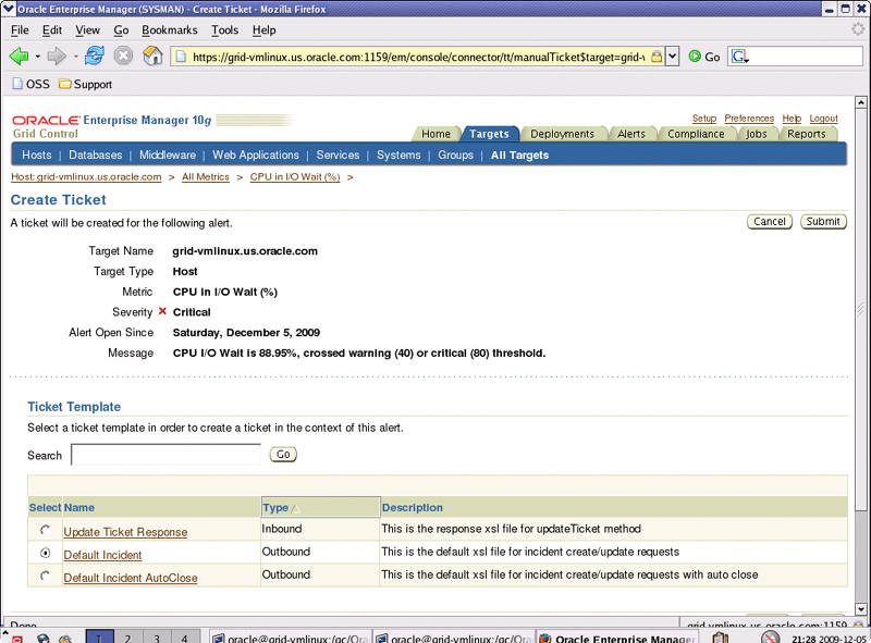 Create Ticket Page