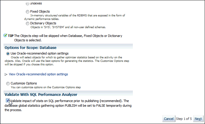 Description of the illustration sqc_gather_stats.gif follows Description of the illustration sqc_gather_stats.gif follows