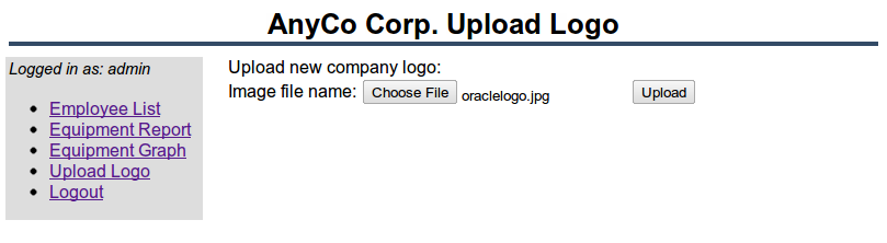Upload logo page Upload logo page