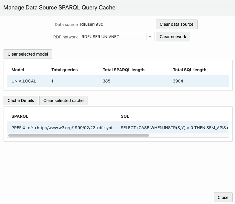 Manage SPQAQL Query Cache Manage SPQAQL Query Cache