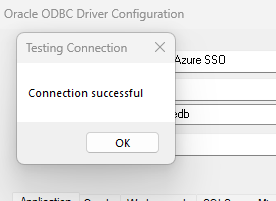 Oracle ODBC Driver Configuration - Connection Successful Message
