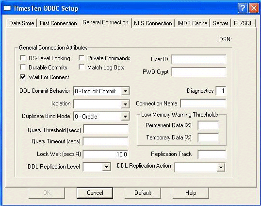 General connection attributes